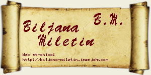 Biljana Miletin vizit kartica